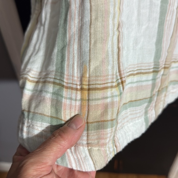 Free People Nordic Day Plaid Tie-Hem Long Sleeve Shirt Size: M - Picture 9 of 11